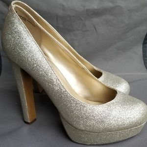 Gold Glitter Heels